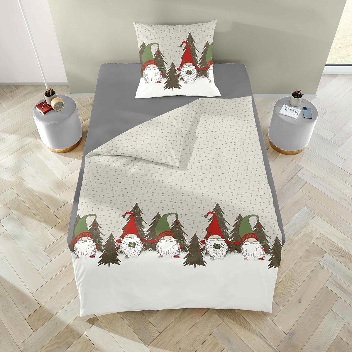 TRAUMSCHLAF Bettwäsche Wichtel, Biber, 2 teilig, Biberbettwäsche weich und günstig online kaufen