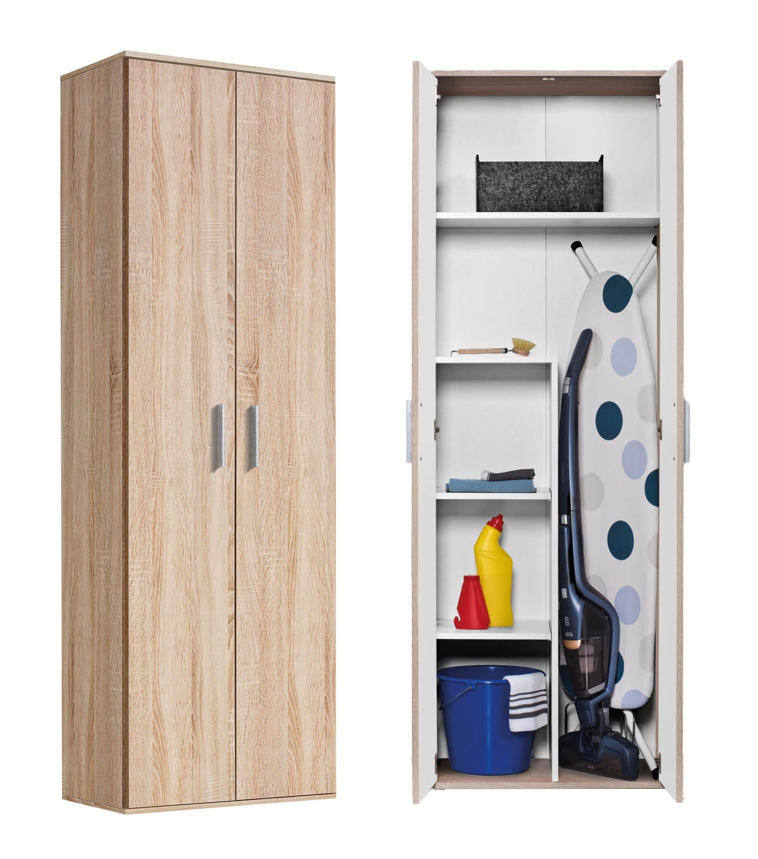 mokebo Besenschrank in Braun Der Lange Haushaltsschrank Putzschrank oder Me günstig online kaufen
