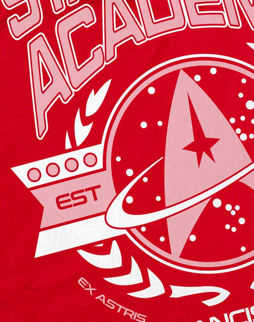 Herren Print-Shirt sternenflotte rot Trekkie Academy style3 T-Shirt Starfleet