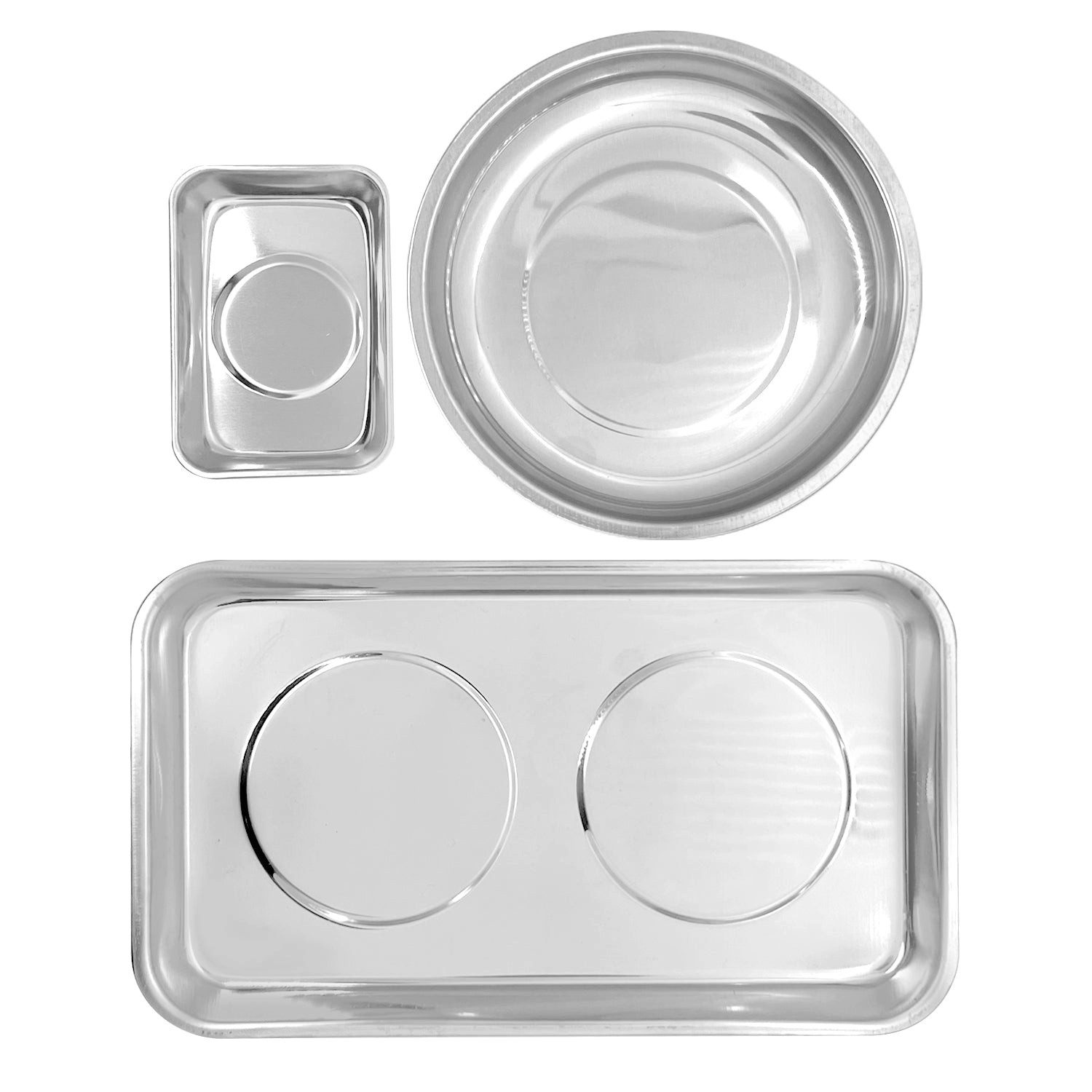 Pitlane Performance Magnethalter Magnet Schraubenschalen Edelstahl 3er Set, 3-Teiliges Set - ideal für Werkstatt, Keller & Heimwerker