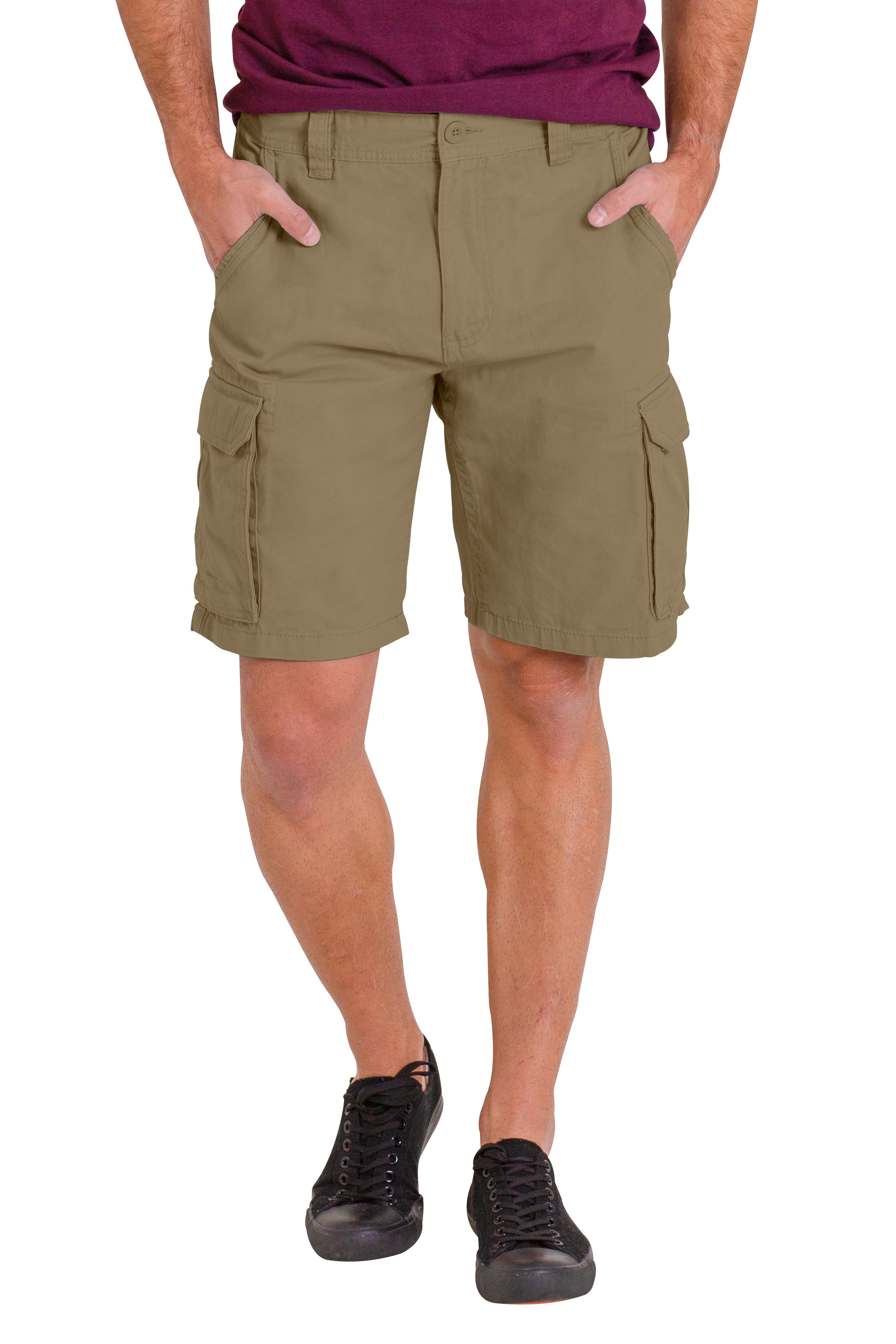 BlauerHafen Cargoshorts Herren Premium Cargo Shorts 100% Baumwolle 6 Taschen Sommer Halbhose Khaki