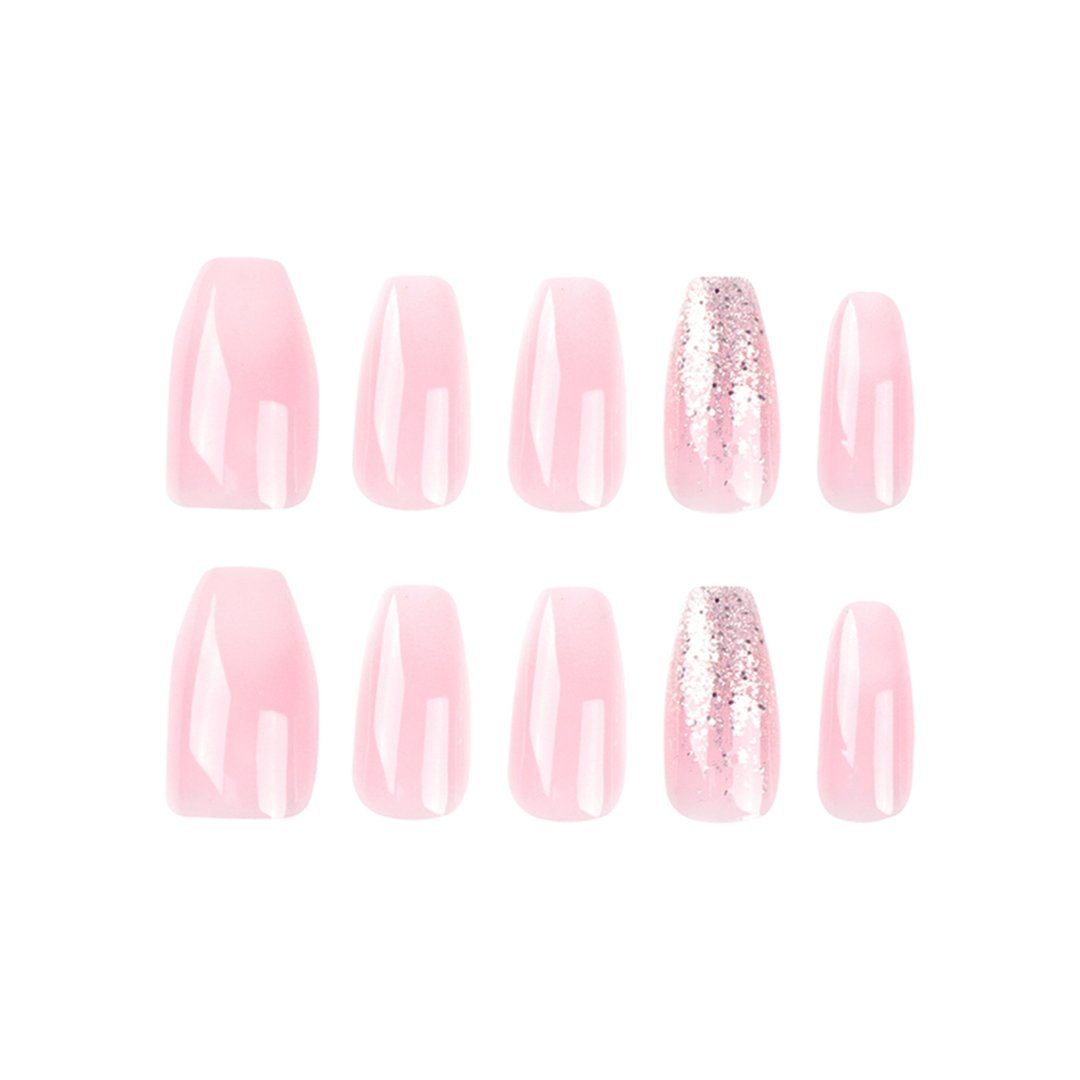 Kunstfingernägel Frauennägel, weißer 24 rosa und Künstliche Stück, 1-tlg. Farbverlauf, TUABUR