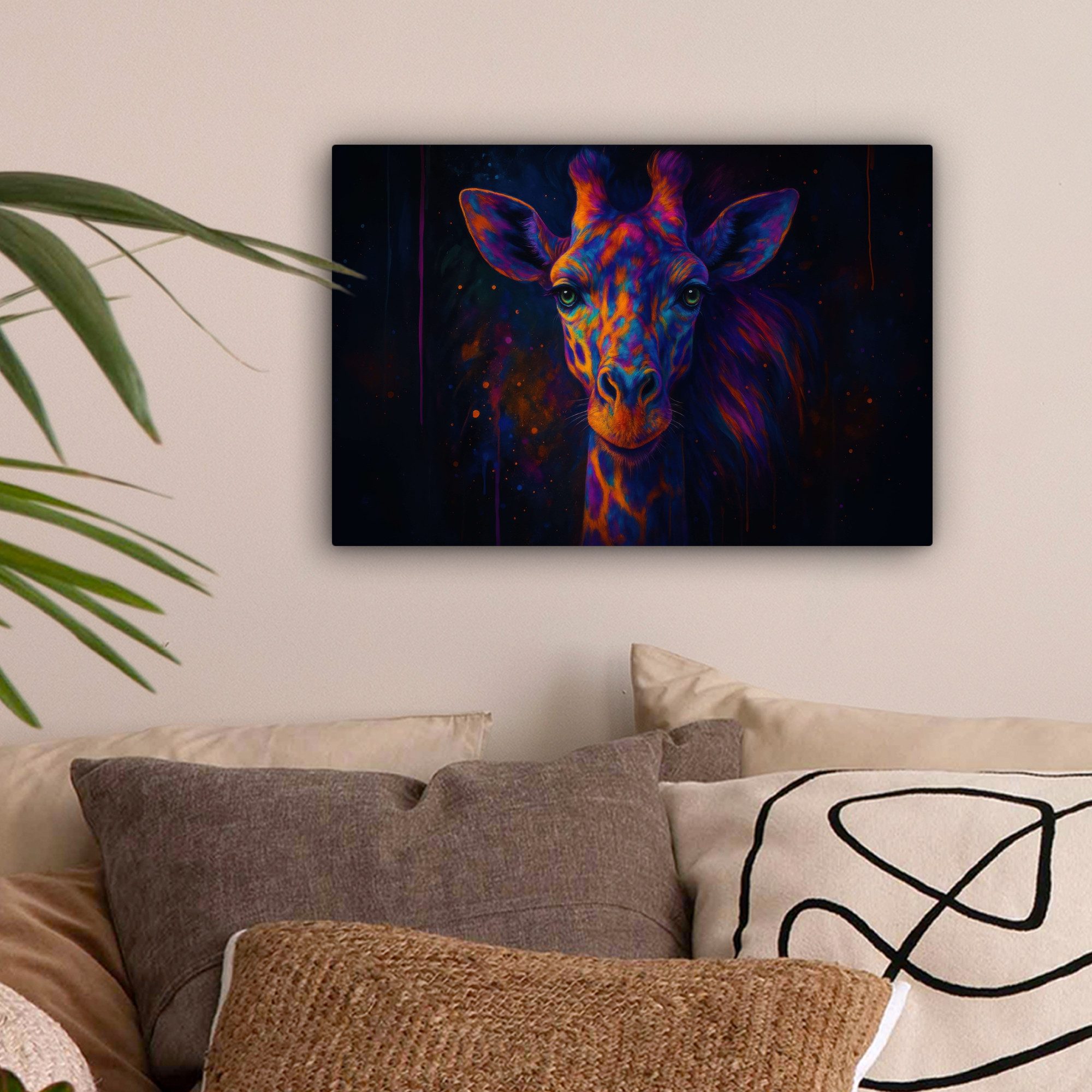 OneMillionCanvasses® Leinwandbild Giraffe - Farbig - günstig online kaufen