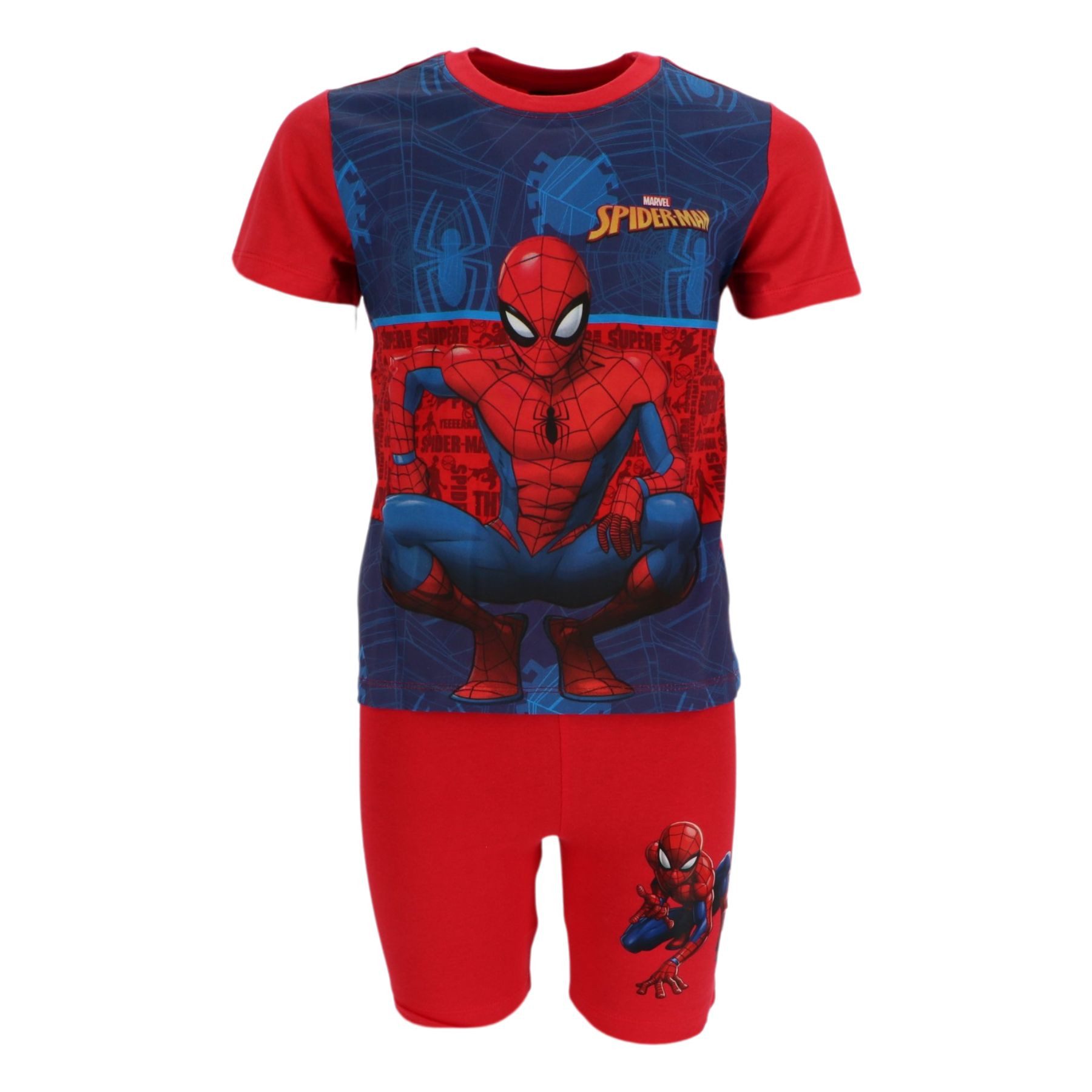 MARVEL Pyjama Spider Man Shortama Kinder Baumwolle Schlafanzug Set (2 tlg)
