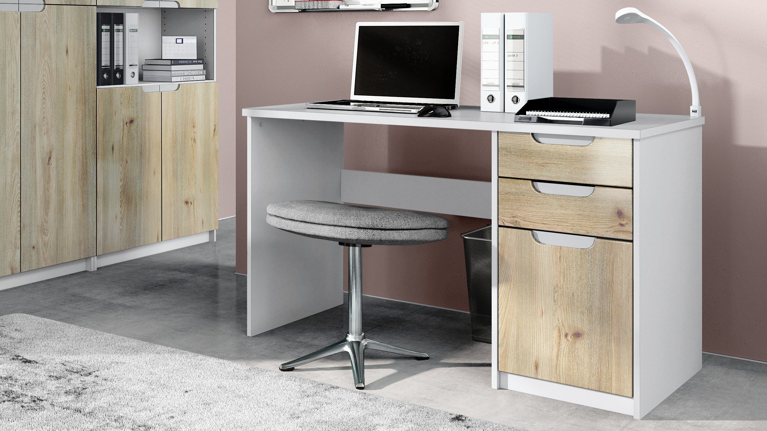 Vladon Schreibtisch Logan (Bürotisch, mit 2 günstig online kaufen