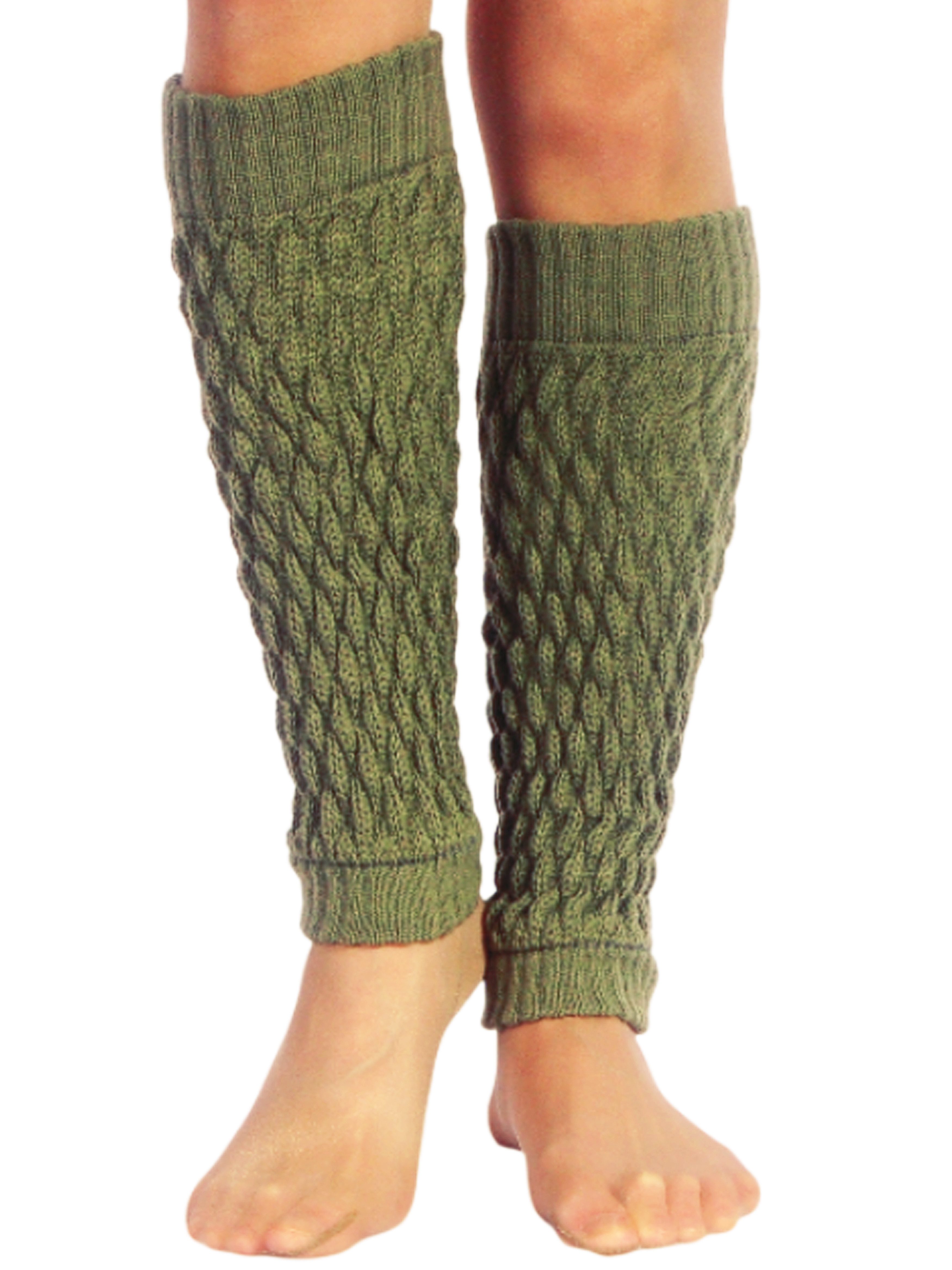 Martinex Beinstulpen Stulpen in olive elegante Beinwärmer Damen Strickstulpen (1 Paar) für Frauen und Mädchen, Strickstulpen lang
