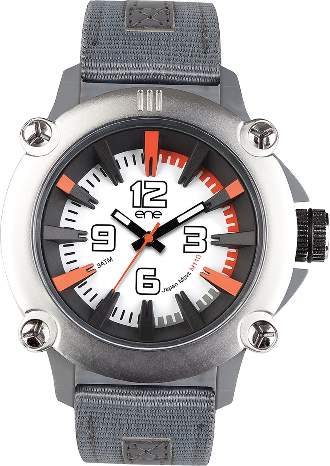 Ene Quarzuhr eneWatch Herren Uhr Fashion E72401 Nylon, (Analoguhr), Herrenuhr rund, extra groß (ca. 51mm) Nylonarmband, Fashion-Style