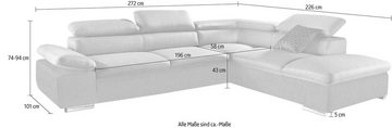 sit&more Ecksofa Alcudia L-Form, wahlweise mit Bettfunktion