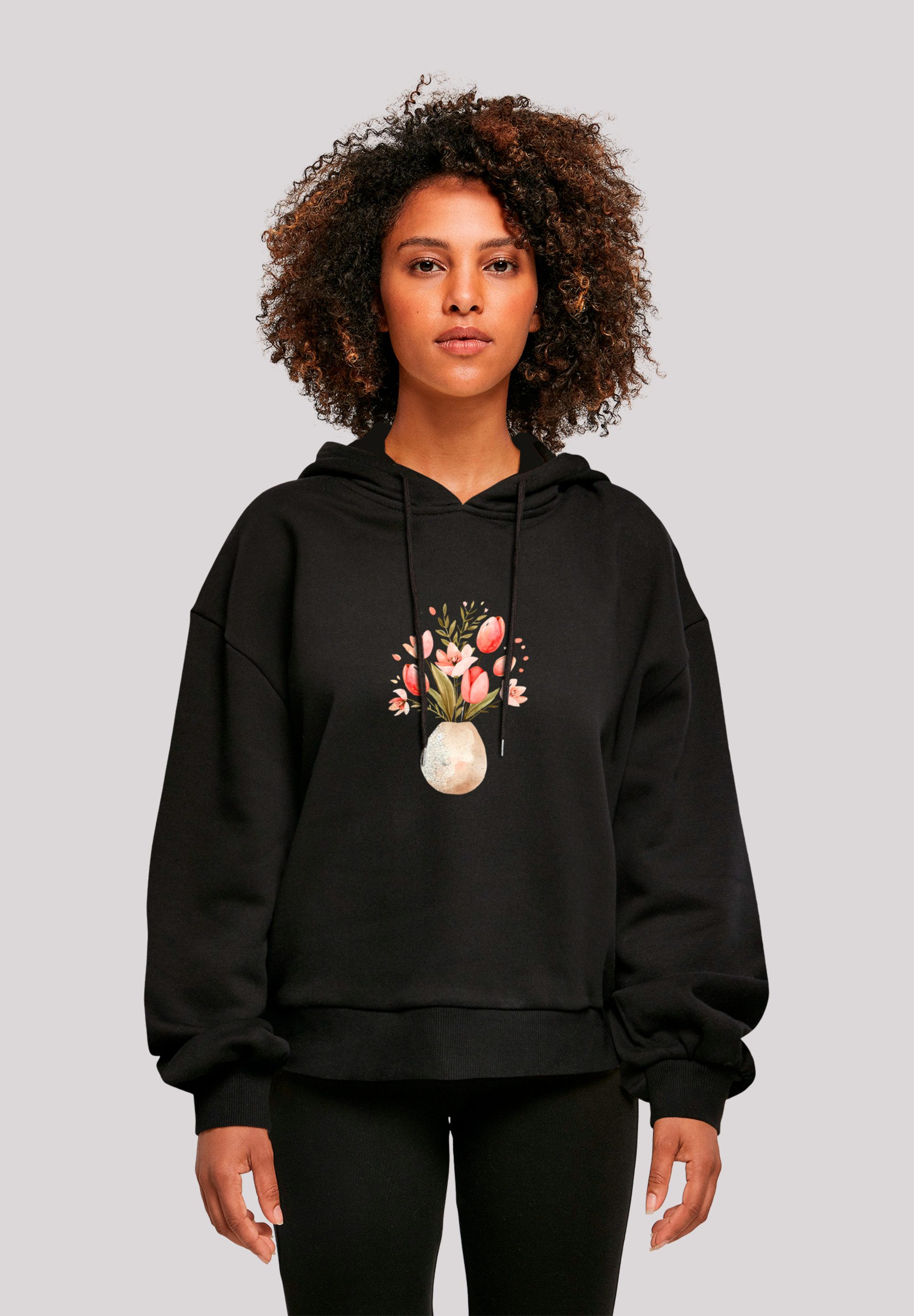 F4NT4STIC Sweatshirt Rosa Frühlingsblumenstrauß in Vase Premium Qualität