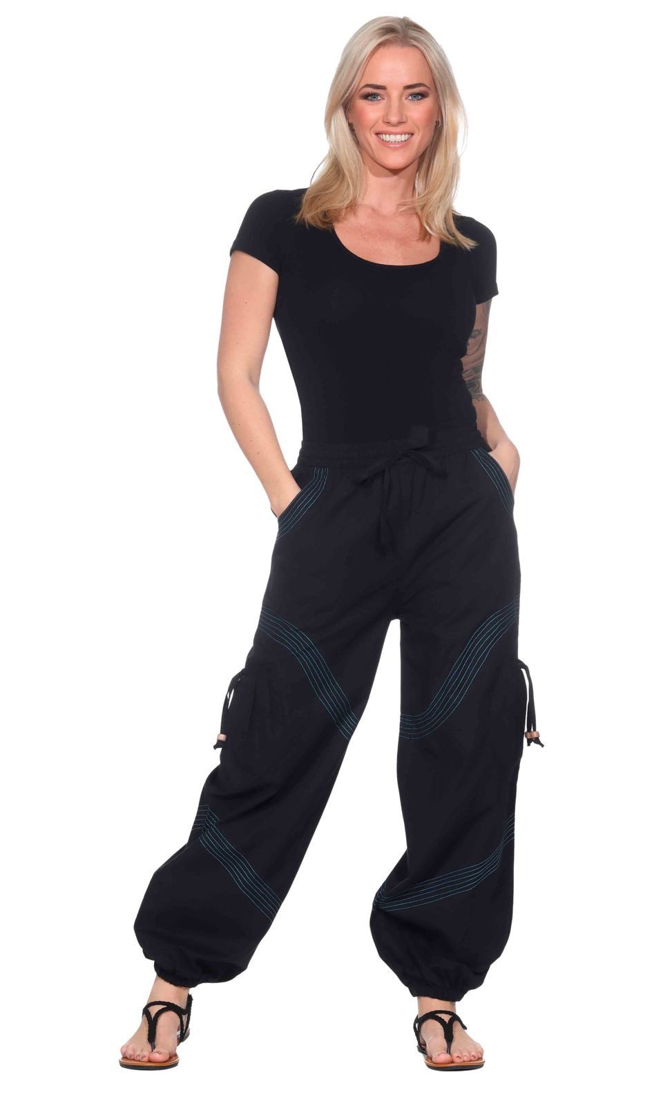 KUNST UND MAGIE Haremshose Kunst und Magie Unisex Goa Pluderhose in klassischen Farben