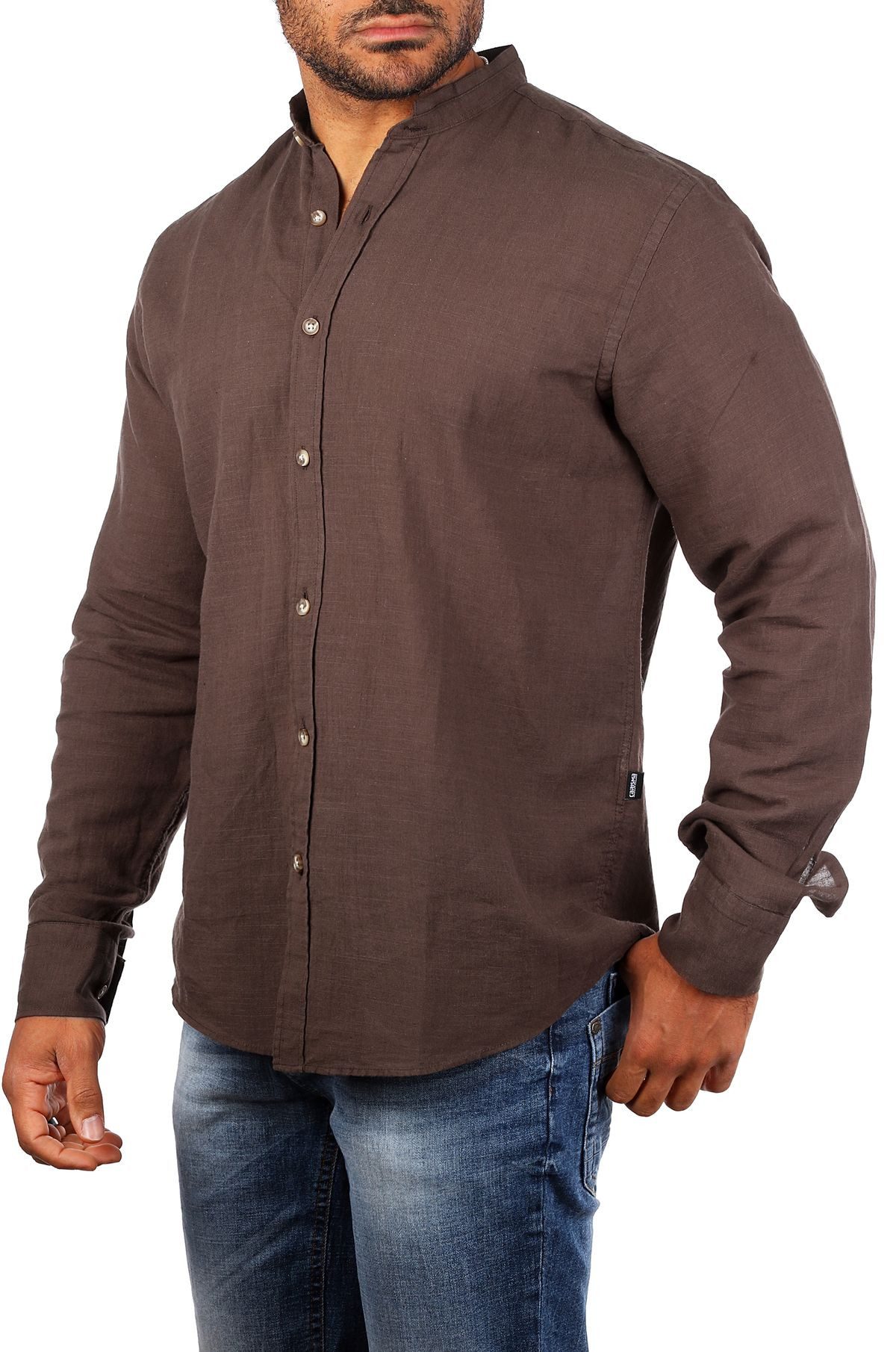 CARISMA Langarmhemd Herren Leinen Baumwoll Mix Hemd 8389 Regular Langarm St günstig online kaufen