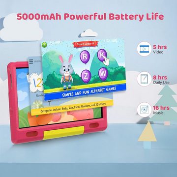 Cheerjoy Kinder's 6(2+4) GB RAM 5000mAh Elternsteuerung mit stoßfestem Gehäuse Tablet (10", 64 GB, Android 13, Spielerisch Lernen: Innovatives Kinder-Unterhaltungsgerät)