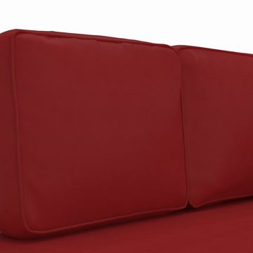 vidaXL Sofa Chaiselongue mit Kissen und Nackenrolle Weinrot Kunstleder