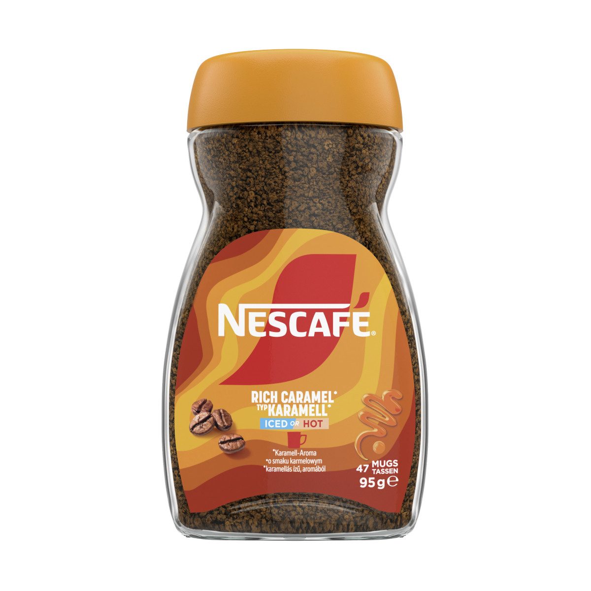 NESCAFE Kaffee, Nescafe Caramel Instant Löslicher Bohnenkaffee Packung 95g