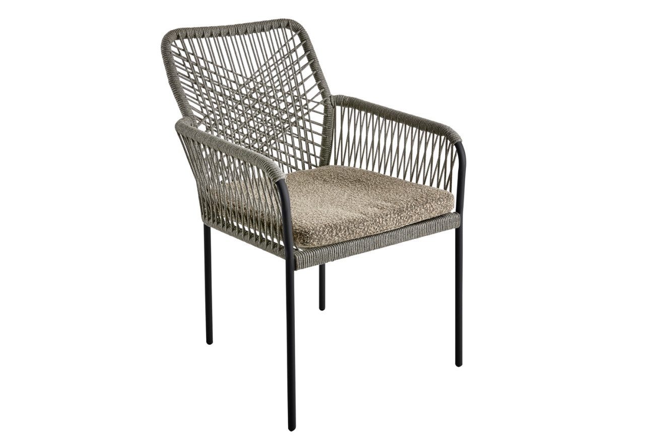 Brafab Gartenstuhl Vira mit Kissen, Braun / Schwarz, Der Stuhl ist stapelbar