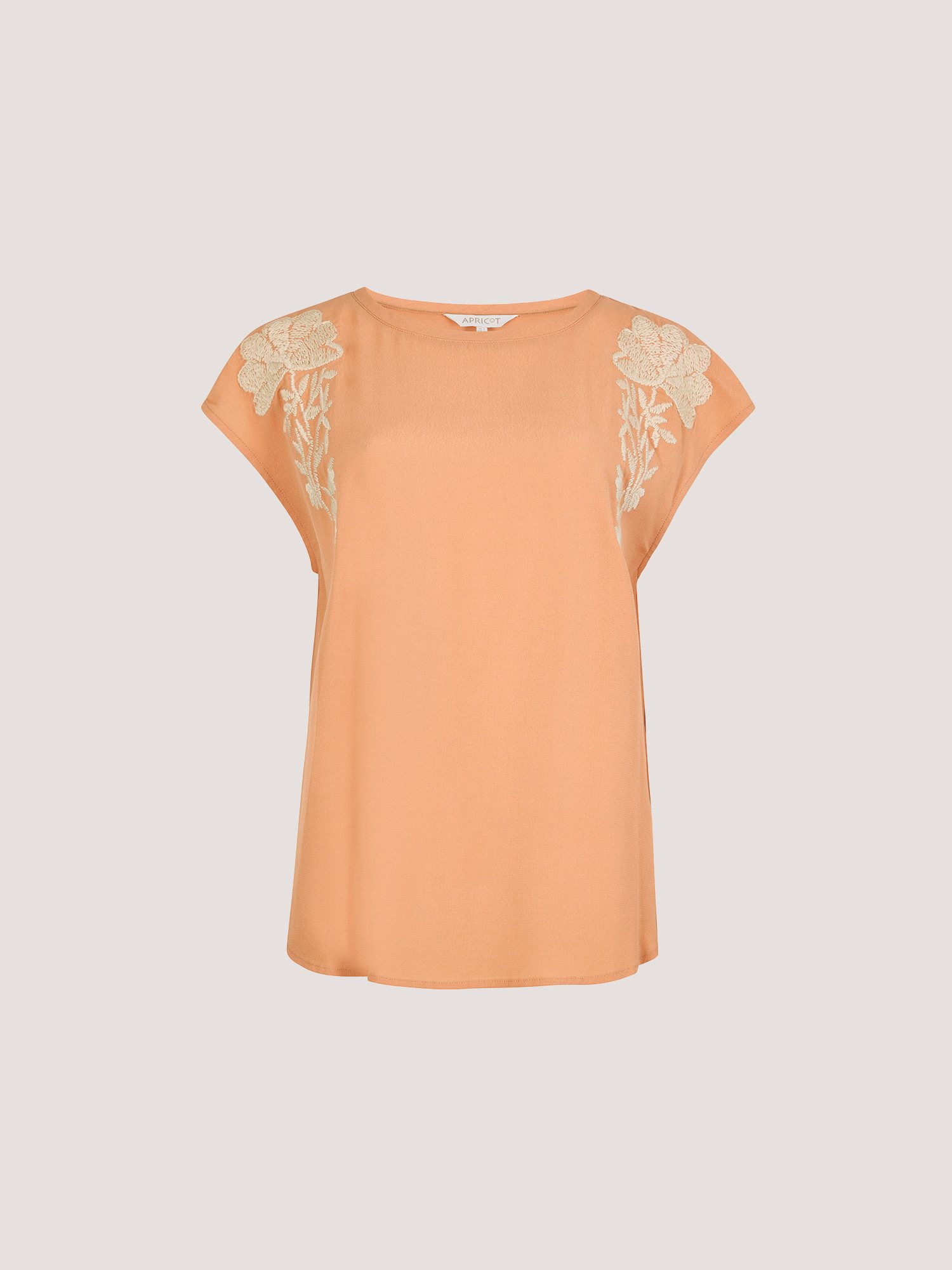 Apricot T-Shirt Modisches Shirt mit Stickerei
