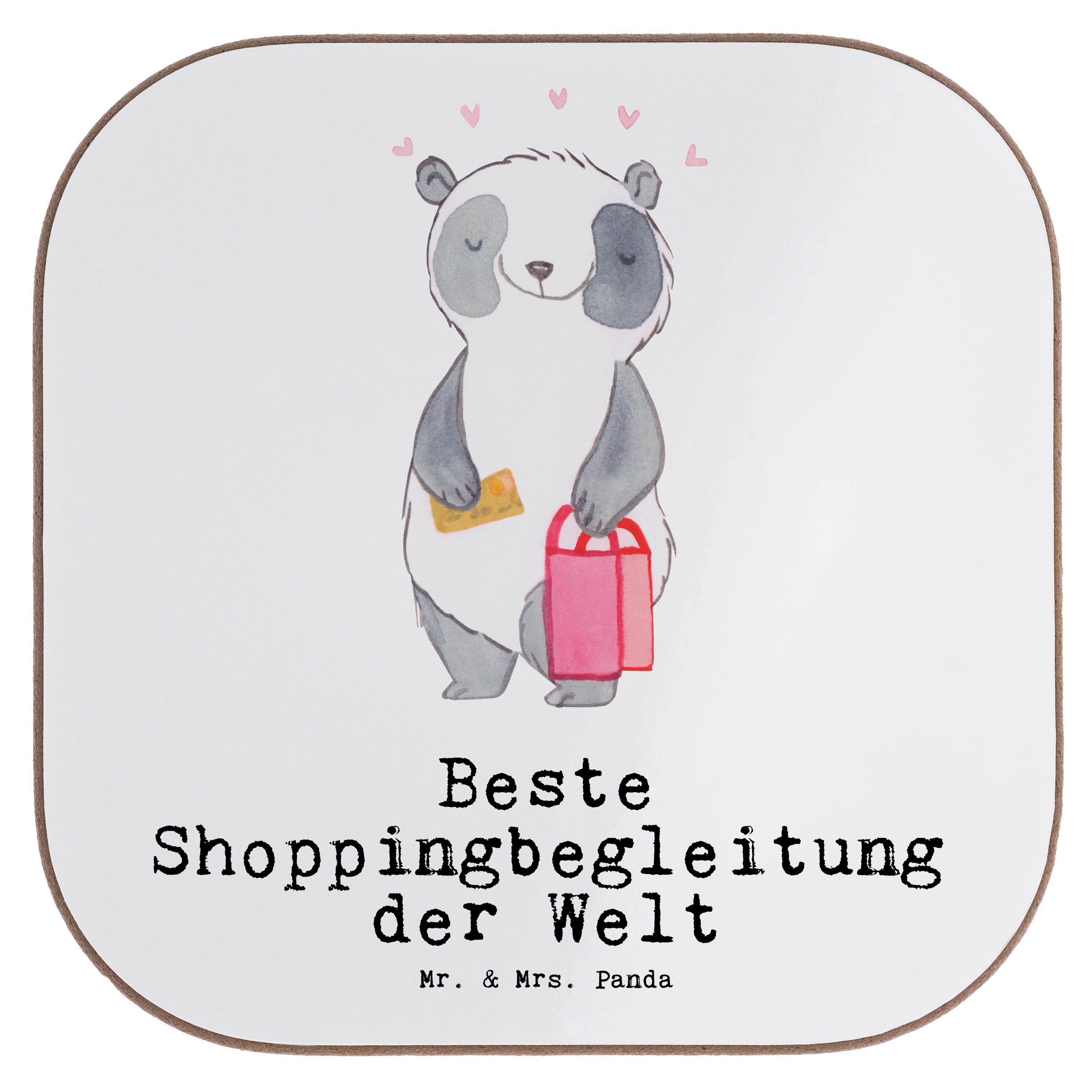 Mr. & Mrs. Panda Getränkeuntersetzer 1-tlg. - Freude - der Welt Weiß Beste Shoppingbegleitung Panda Geschenk, mac