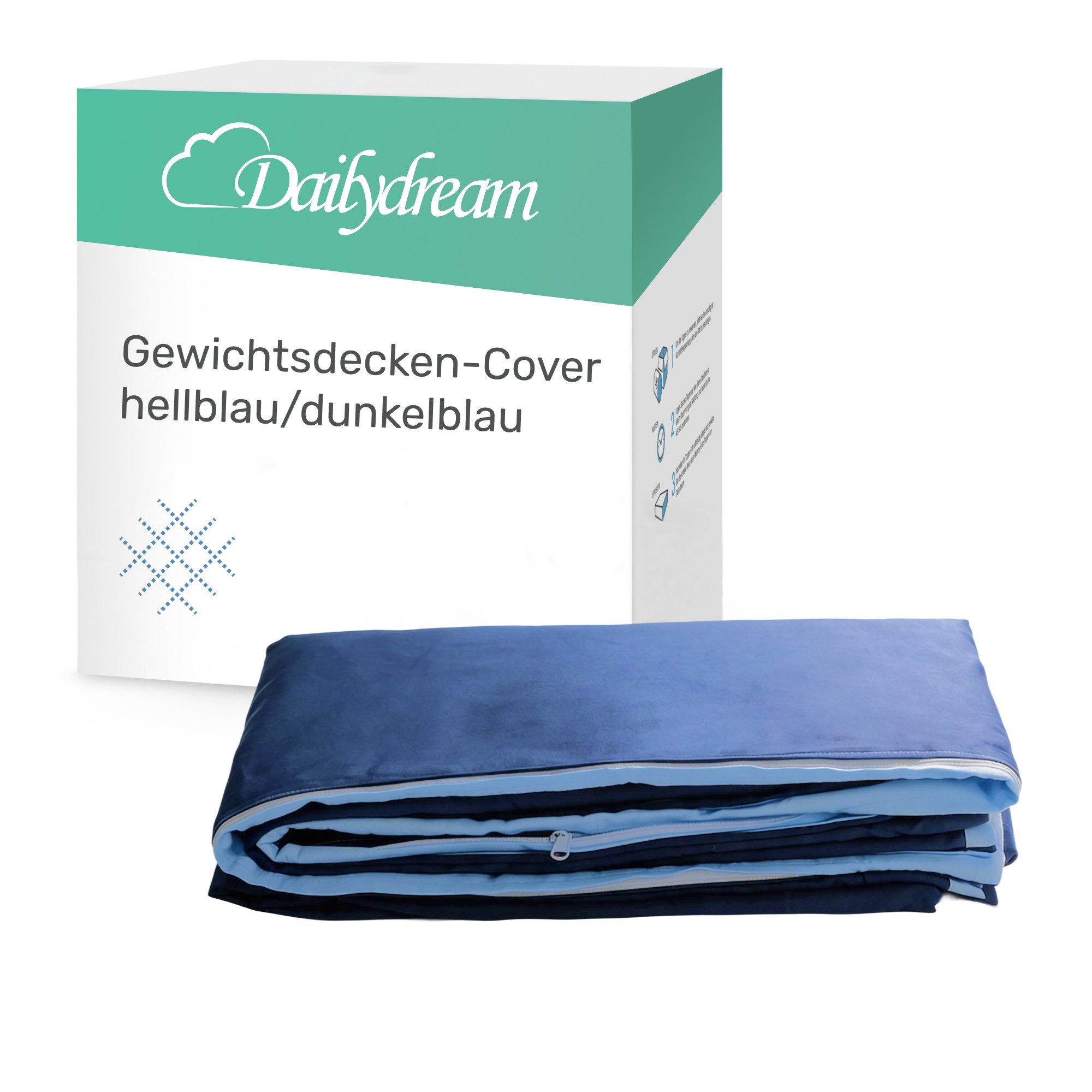 Dailydream Gewichtsdecke Ersatzbezug für Gewichtsdecke, premium Baumwolle, waschbar, Füllung: ohne Füllung, Ersatzbezug aus hochwertiger Baumwolle und Eckbändern