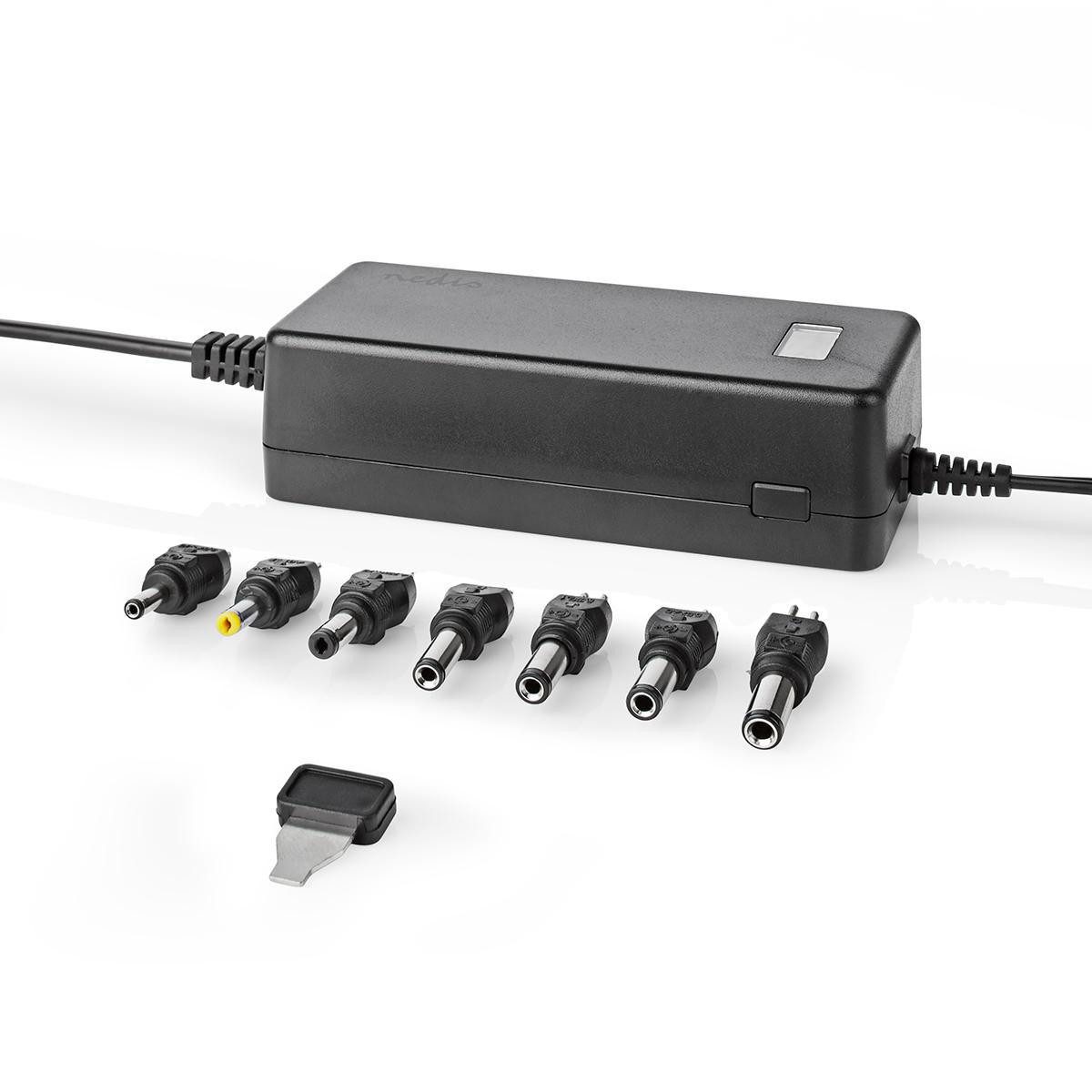 Nedis ACPA105 Netzwerk-Adapter Universal-Netzteil zu Universal-Netzteil, 5-24 V DC, 7 Stecker, Überstromschutz, flexible Nutzung, LPS-konform