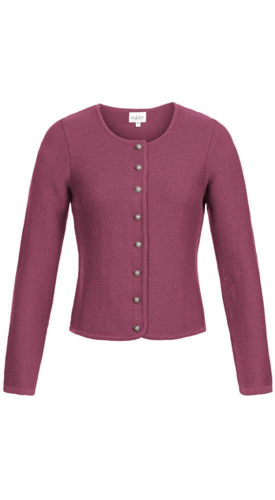 Trachtenstrickjacke Strickjacke Langarm Anni in Bordeaux von Nübler