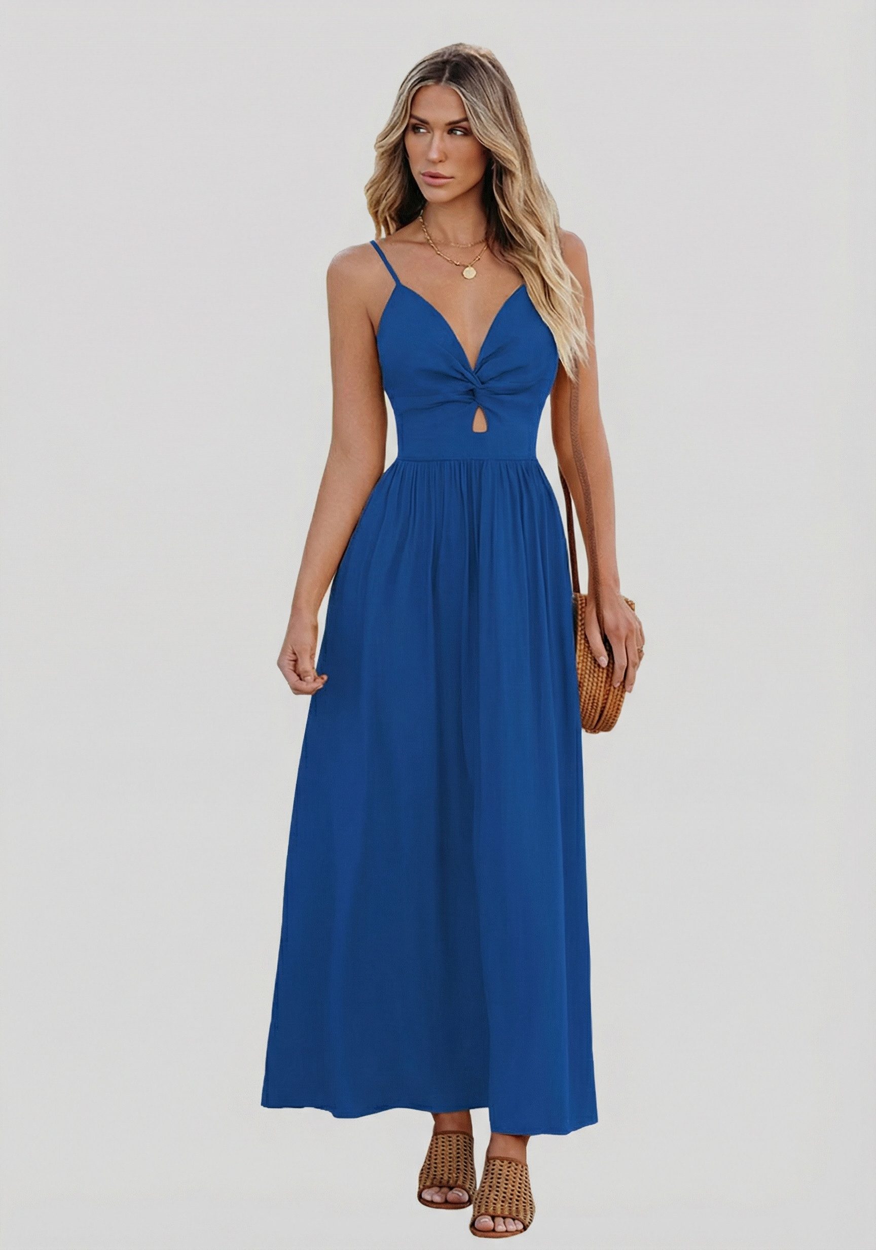 Cupshe Strandkleid Front Twist & Schlüsselloch Maxikleid Twist vorne, Schlü günstig online kaufen