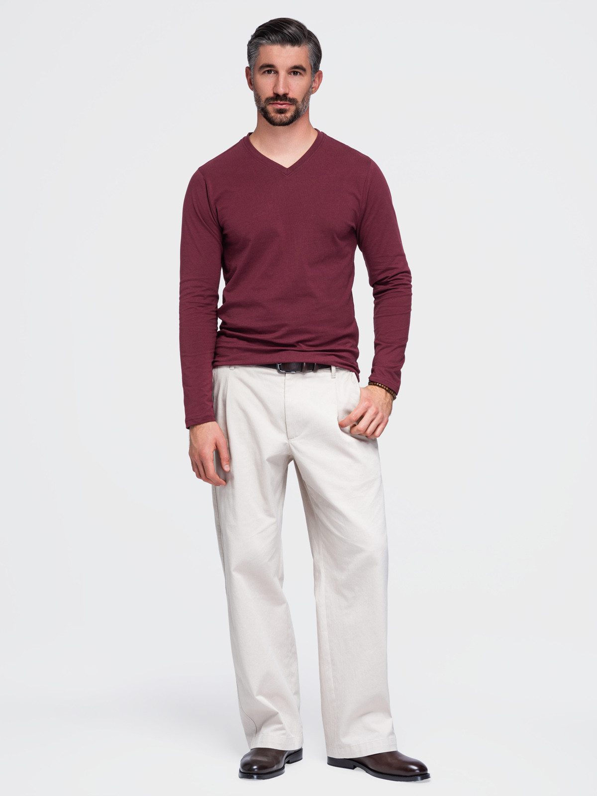 OMBRE Longsleeve Longsleeve für Herren mit V-Ausschnitt. – Bild 2 von 5