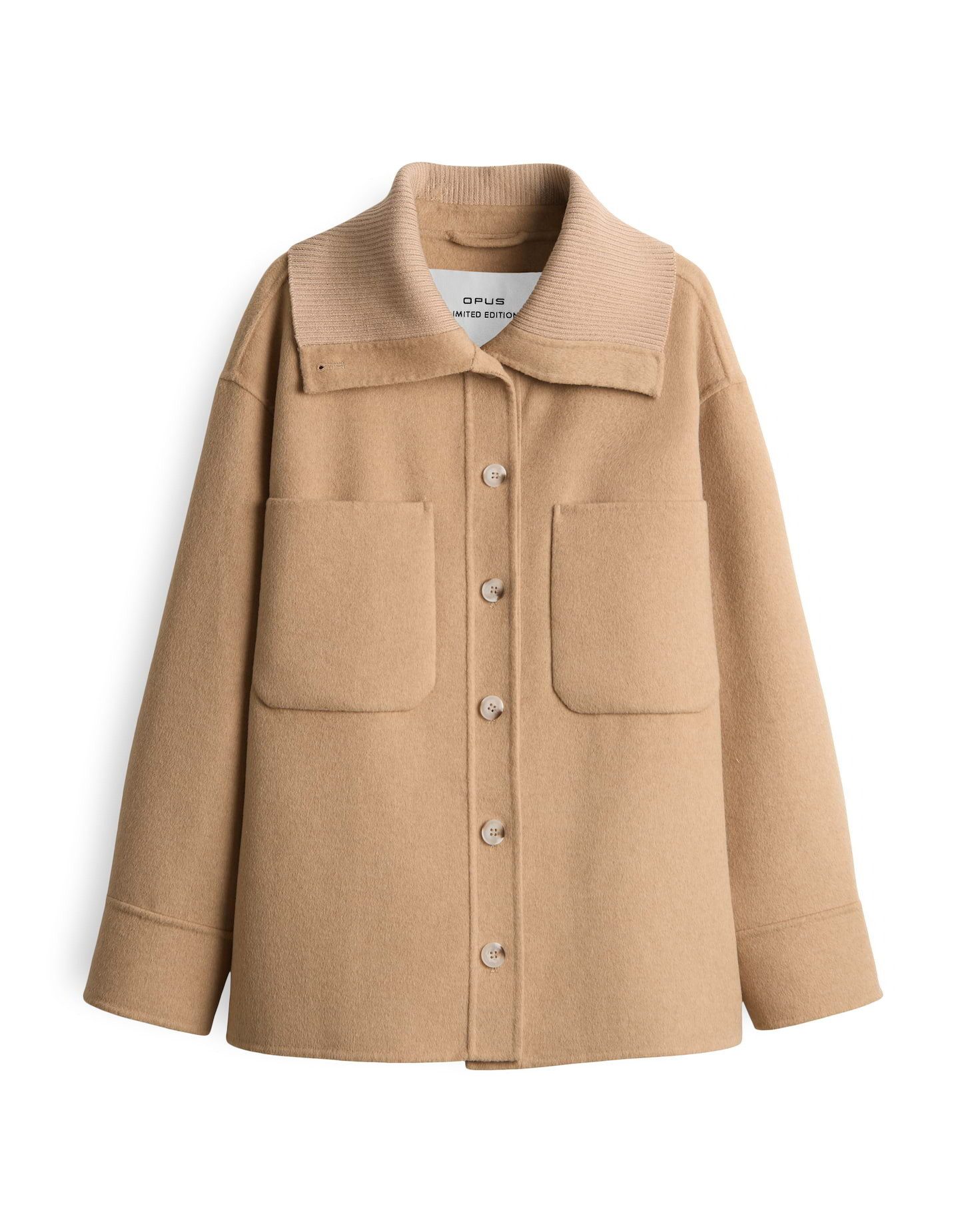 OPUS Wolljacke JOSIA mit breitem Strickkragen überschnittene Schulter mit L günstig online kaufen