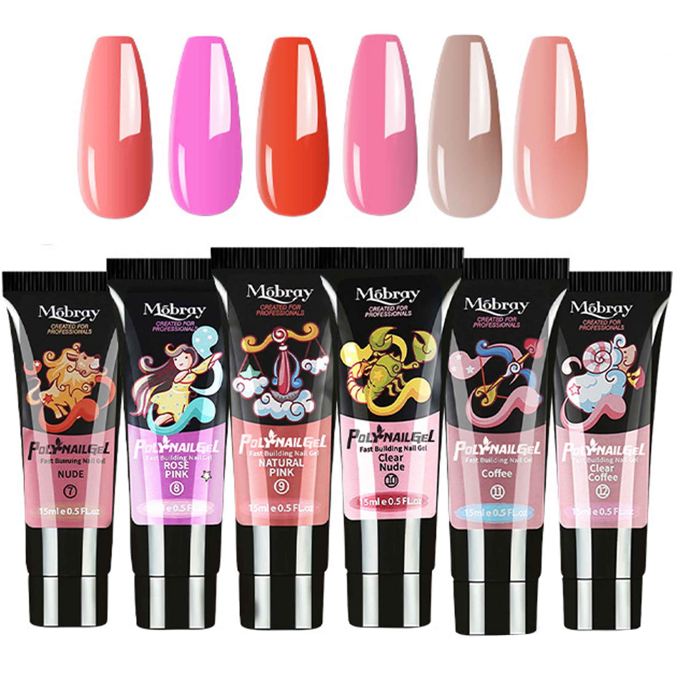 KINSI UV-Nagellack-Set Nail Art Verlängerung Gel Set, DIY zu Hause, 6 Farben Polygel Set, Hochwertiges Naturharz, perfekt für Nagelstudios und den Heimgebrauch