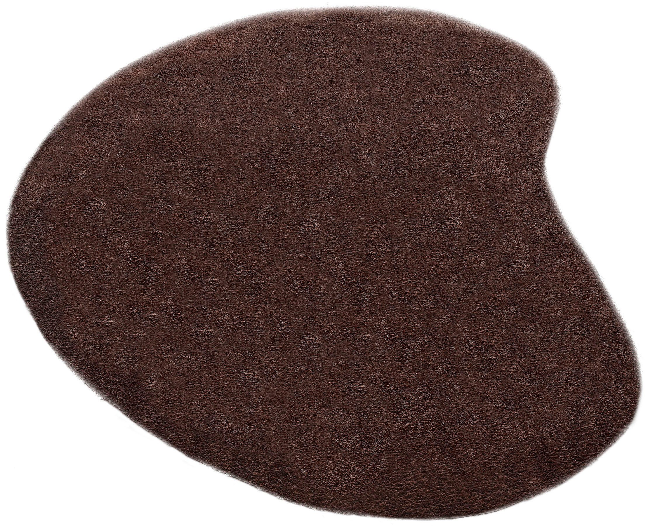 LeGer Home by Lena Gercke Hochflor-Teppich Halrum, einfarbig, besondere Form, modern, U-förmig, Höhe: 25 mm, organische Form, bean shape, kuschelig, Wohnzimmer, Schlafzimmer