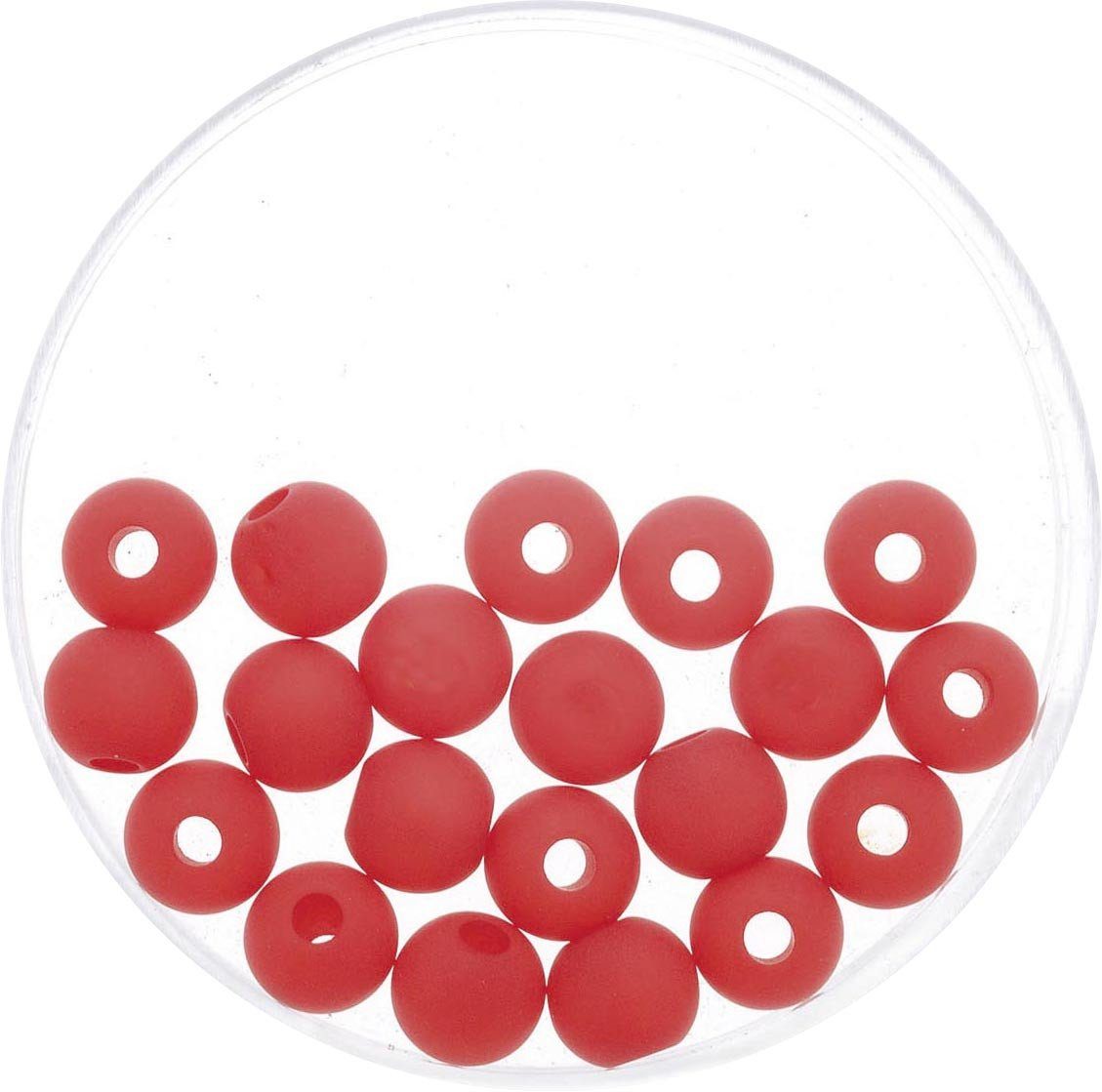 Glorex Bastelperlen Glorex Perle Polaris 6 mm 20 Stück, matt rot