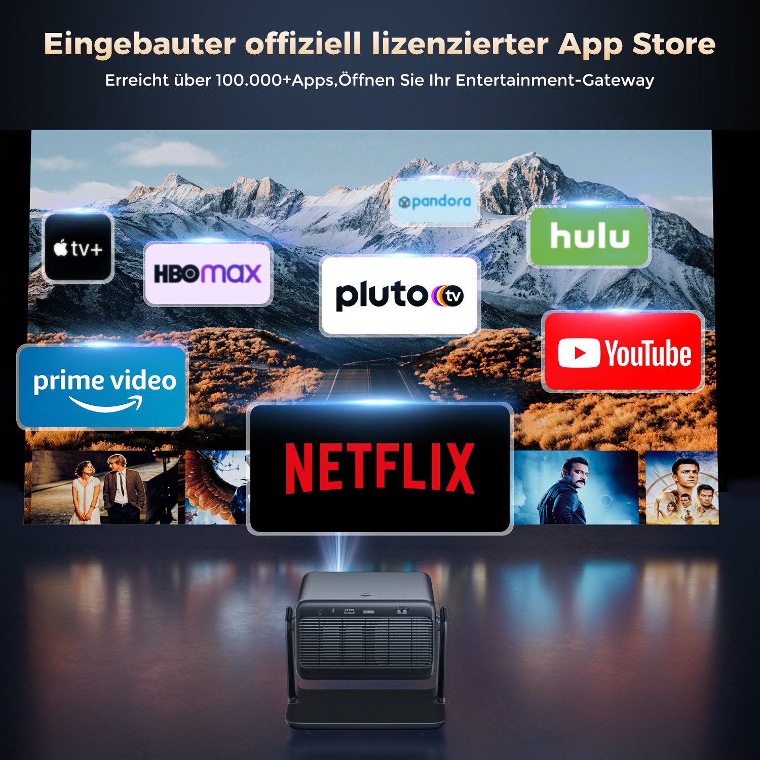 AMEELA AMEELA AC321 Beamer 4K Mit Netflix und Dolby Audio (Autofokus) Beamer (30000 lm, 10000:1, 3840x2160 px, Netflix Zertifizierung)