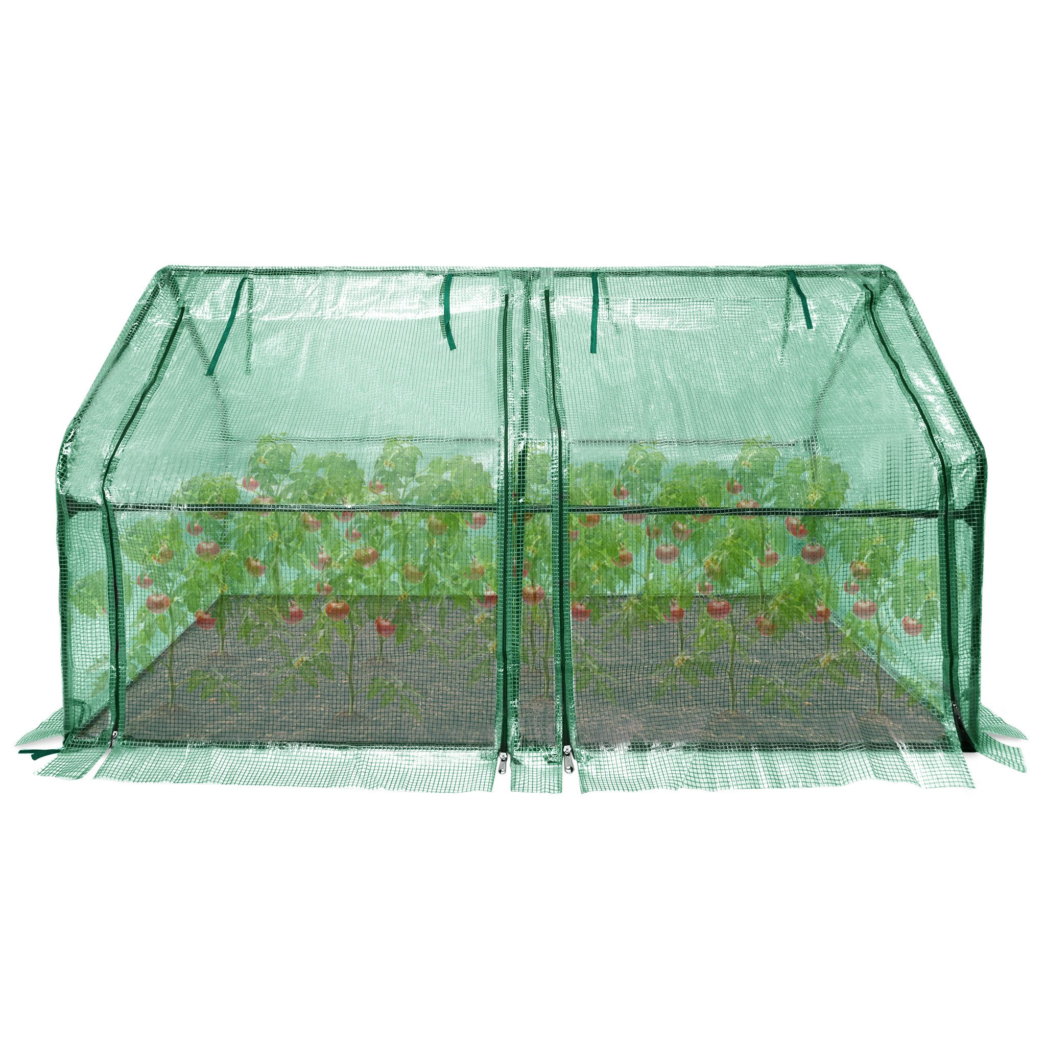FIVMEN Foliengewächshaus Gewächshaus, Tomatenhaus Frühbeet, Niedrig, Spitzdach, UV-beständige, Wasserdicht Pflanzenhaus für den Tomaten Gemüse 180 x 90 x 90 cm