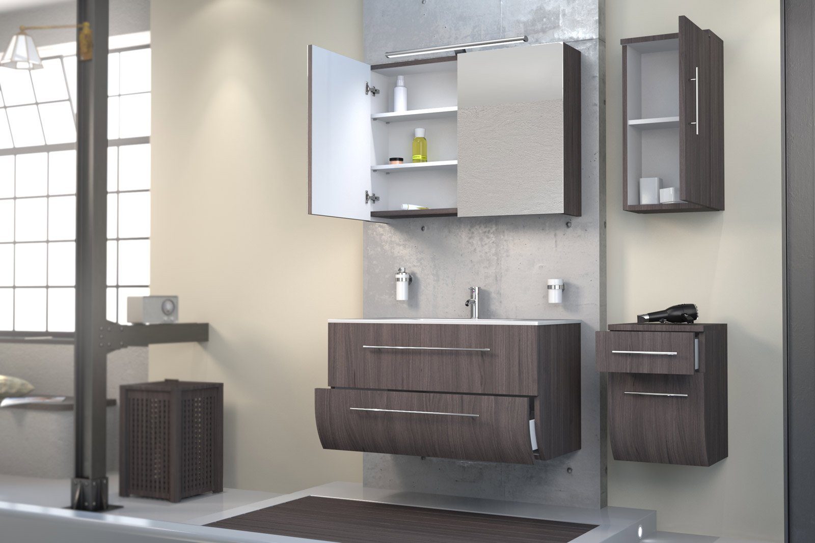 SAM® Badmöbel-Set Zarif, trüffeleiche - 90 cm