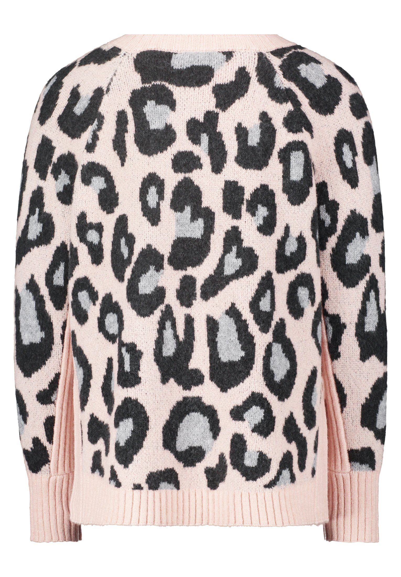 Betty Barclay Strickpullover Rosé/Grey Leoprint mit (1-tlg) Muster Patch