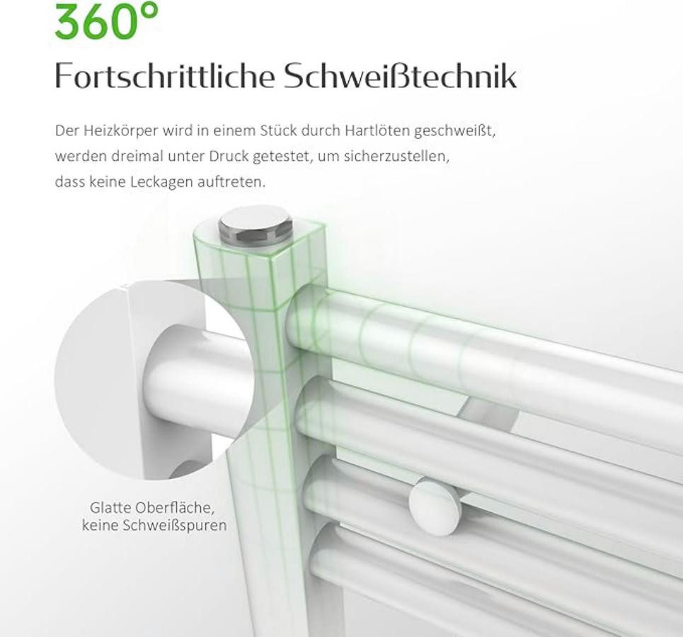 duschspa Badheizkörper Design Heizkörper Handtuchwärmer Handtuchhalter Weiß/Anthrazit, Handtuchhalter Mittelanschluss/Seitenanschluss gerade