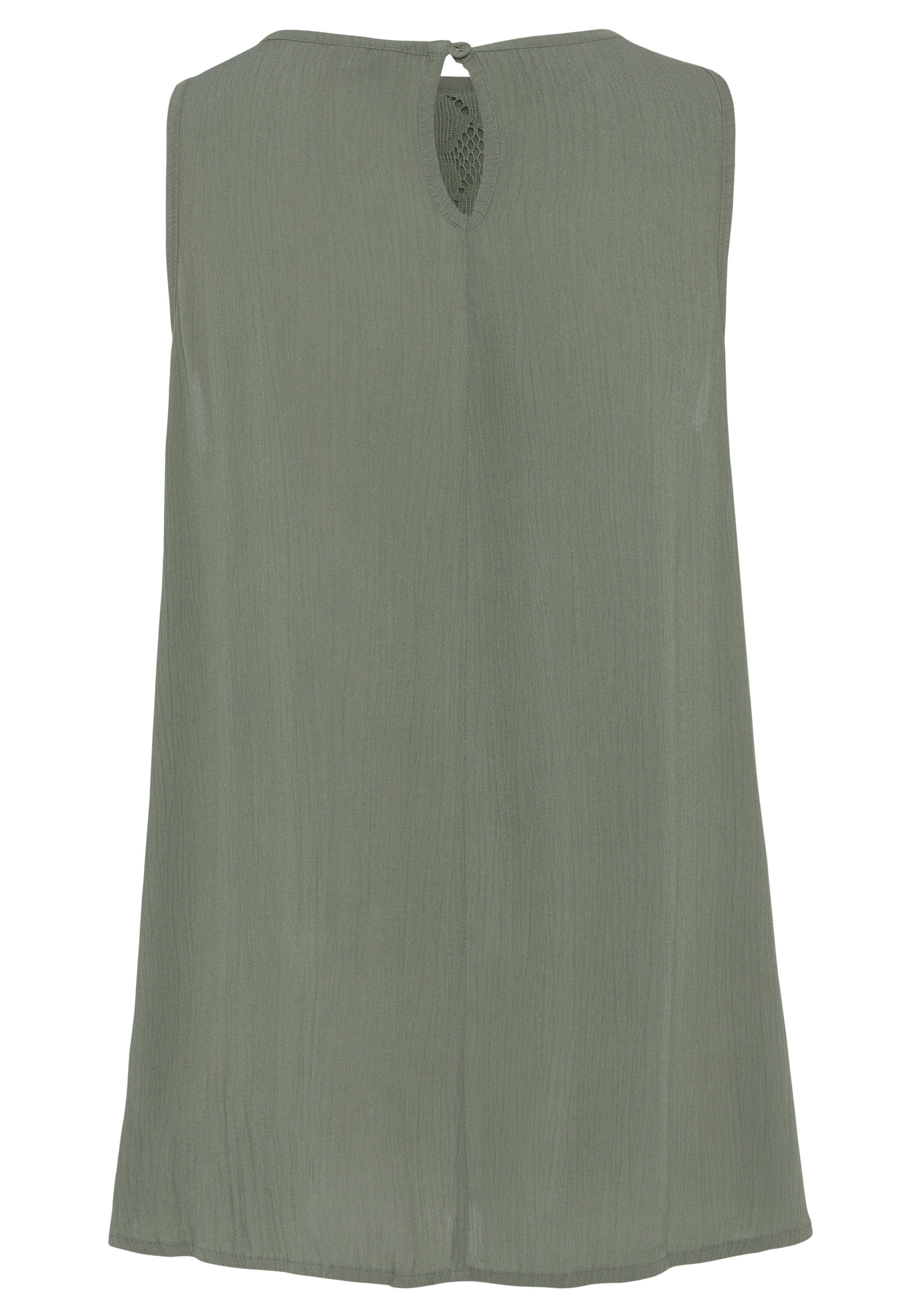 Buffalo Crepebluse mit Spitzeneinsatz, Blusentop, Boho-Style