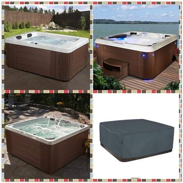 Hentex aufblasbare Whirlpoolabdeckung Rechteckige Allwetter Garten Whirlpool Abdeckung