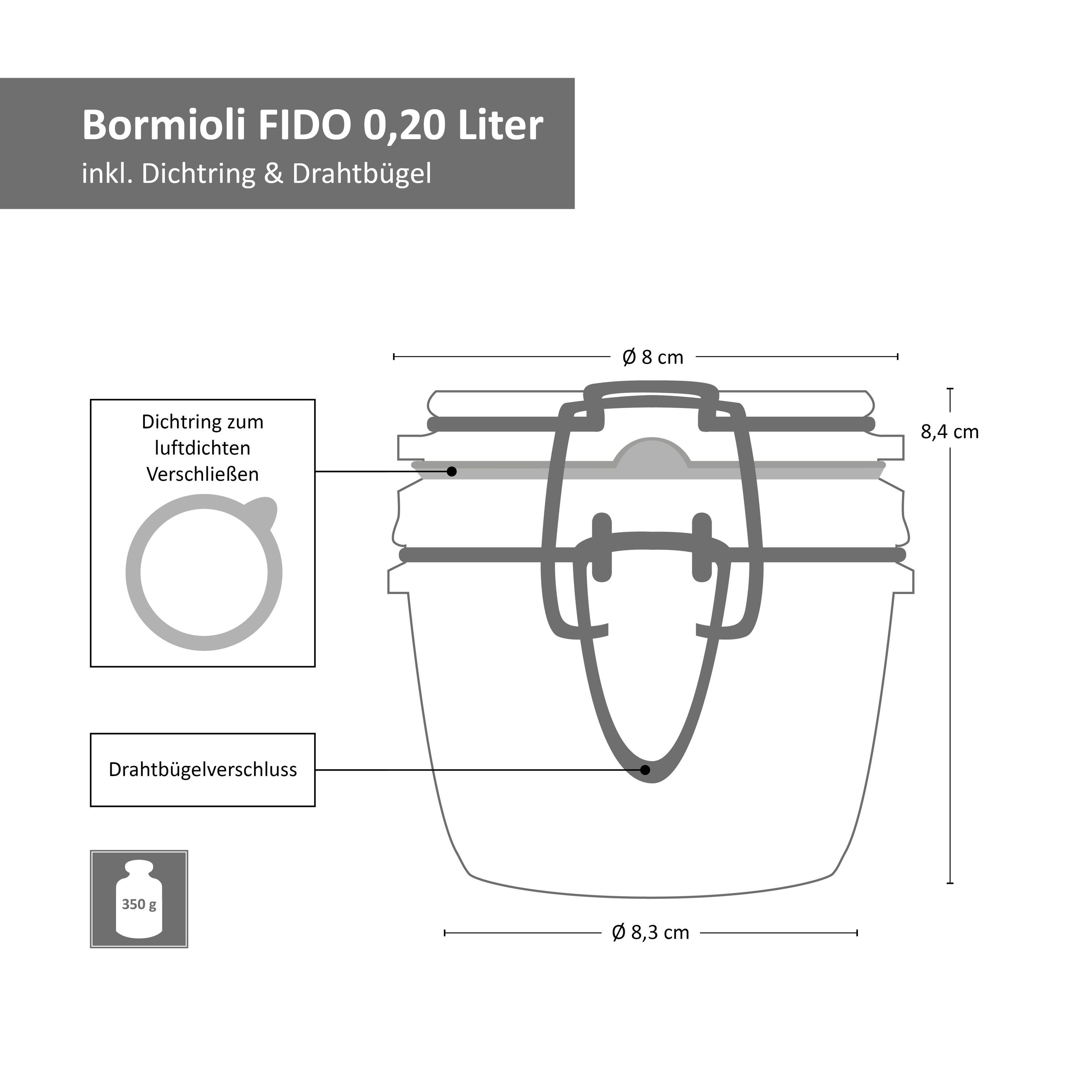 MamboCat Vorratsglas 6tlg. Set + Rezeptheft, 2x Glas 0,2L + 2x Fido 2x Einmachgläser 0,125L 0,35L