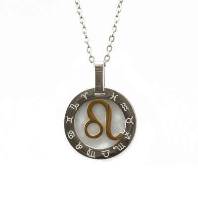 BUNGSA Ketten-Set Kette Sternzeichen Anhänger Silber/Gold aus Edelstahl Unisex (1-tlg), Halskette Necklace