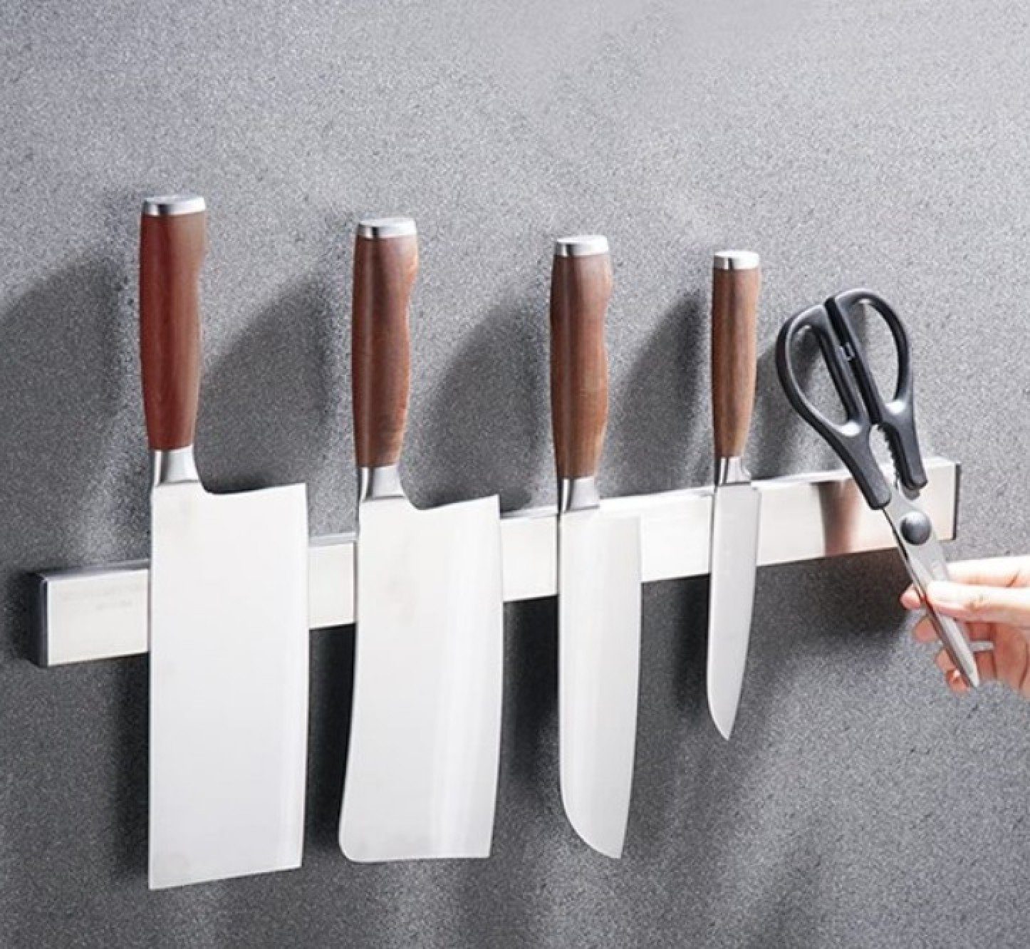 Wand-Magnet Ohne Set Messerhalter 3er selbstklebend BAYLI 40cm Messerleiste - Edelstahl Magnetleiste