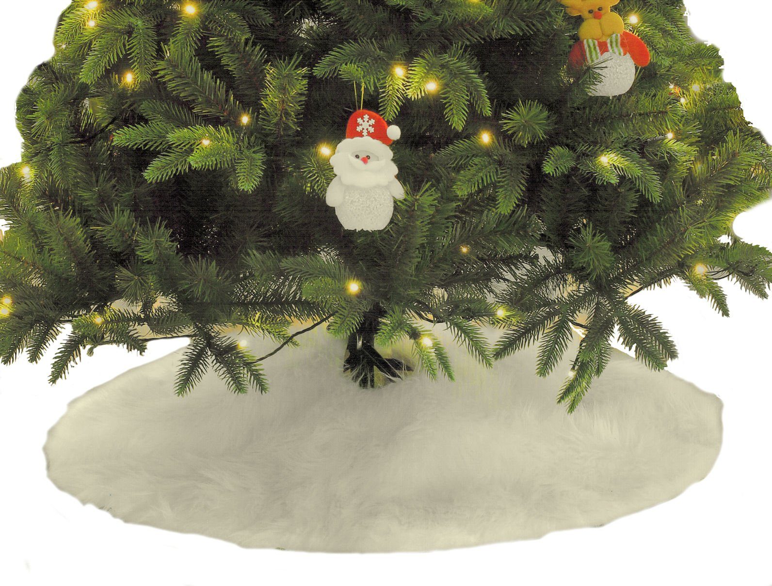 Decke Kunstfel cm 80 Spetebo weiß Weihnachtsbaum - Ø - aus Christbaumständer