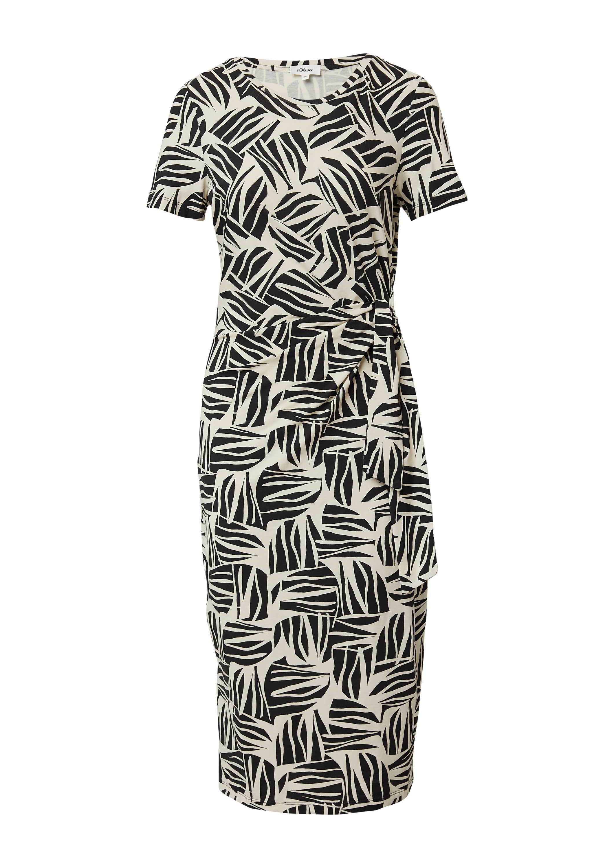 s.Oliver Midikleid Kleid Jersey-Kleid mit Knotendetail und Raffung günstig online kaufen