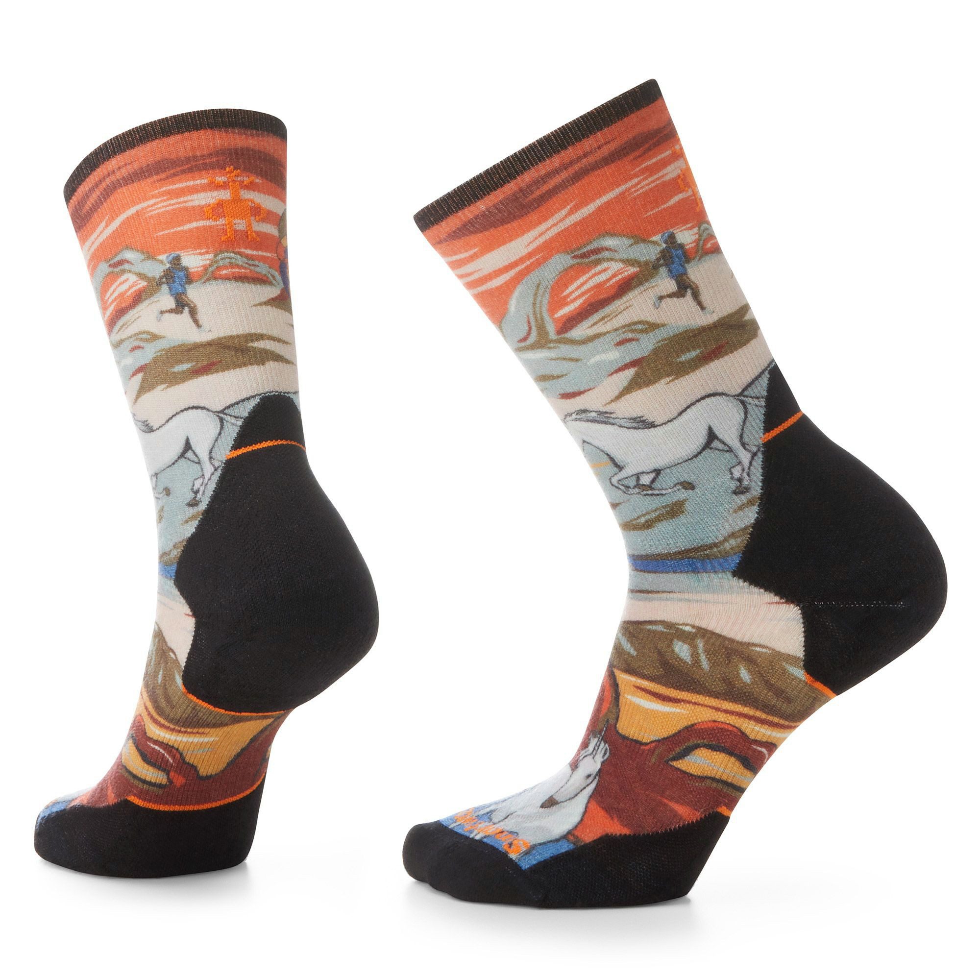 Smartwool Wandersocken Athlete Edition Run Trail Magic Crew Print Laufsocken - Multi Color