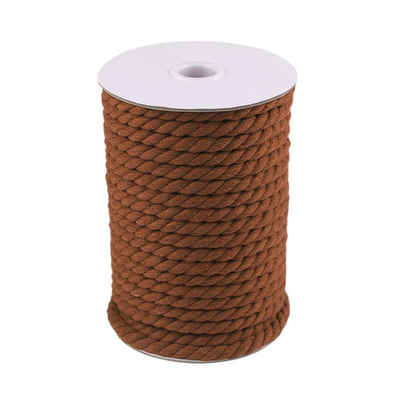 maDDma 10m Baumwollseil 12 mm gedreht Seil, karamellbraun