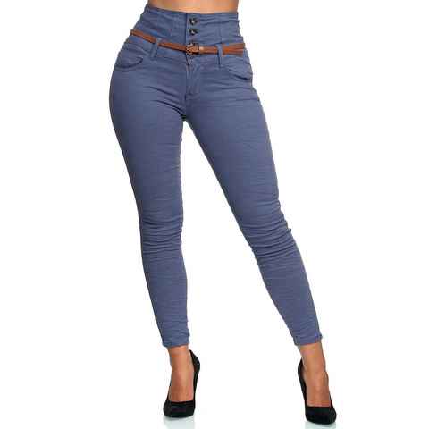 Elara High-waist-Jeans Elara Damen Jeans High Waist Push Up Effekt (1-tlg)