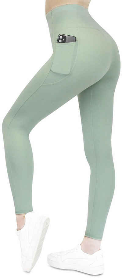 Frentree Легінси mit Taschen für Damen, Lange Sporthose, (High Waist, Yogaleggings in vielen Farben) Laufhose mit hohem Komfort