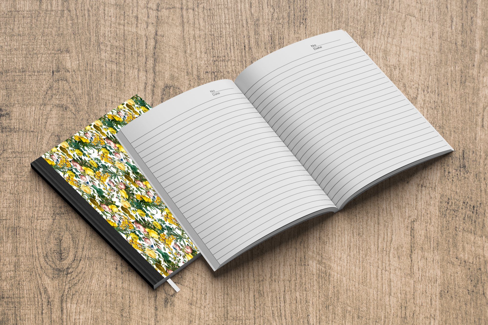 MuchoWow Notizbuch - Sonnenblume Blumen, Haushaltsbuch Merkzettel, - Rosen - Tagebuch, Journal, Notizheft, A5, 98 Gelb Seiten