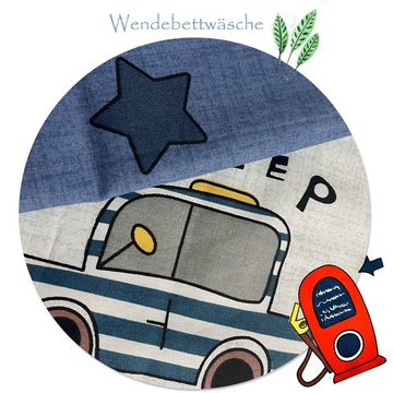 Kinderbettwäsche QCDD, KEAYOO, Baumwolle, 2 teilig, 100% Baumwolle Kinderbettwäsche mit Auto Muster