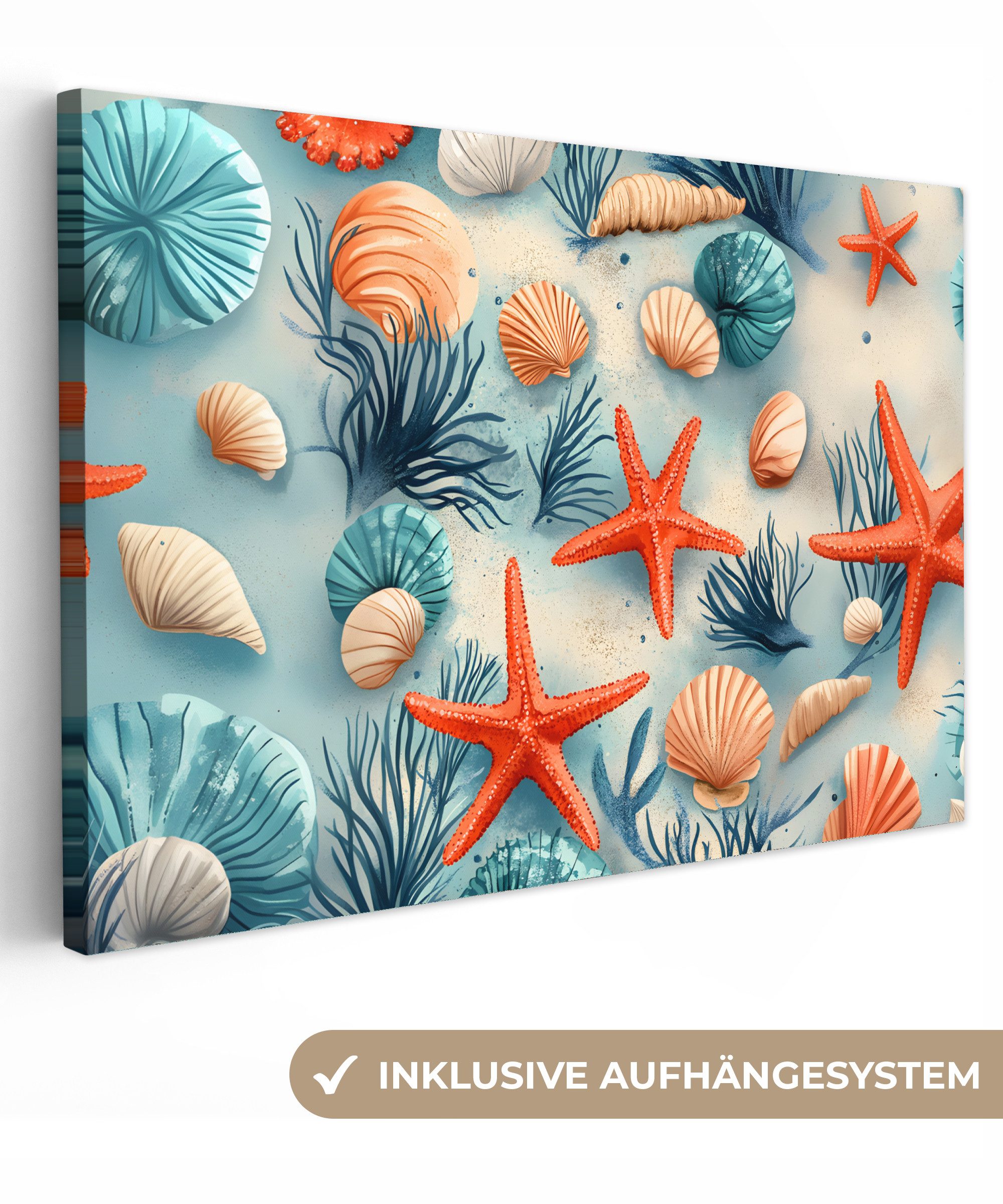 OneMillionCanvasses® Leinwandbild Seesterne - Muscheln - günstig online kaufen