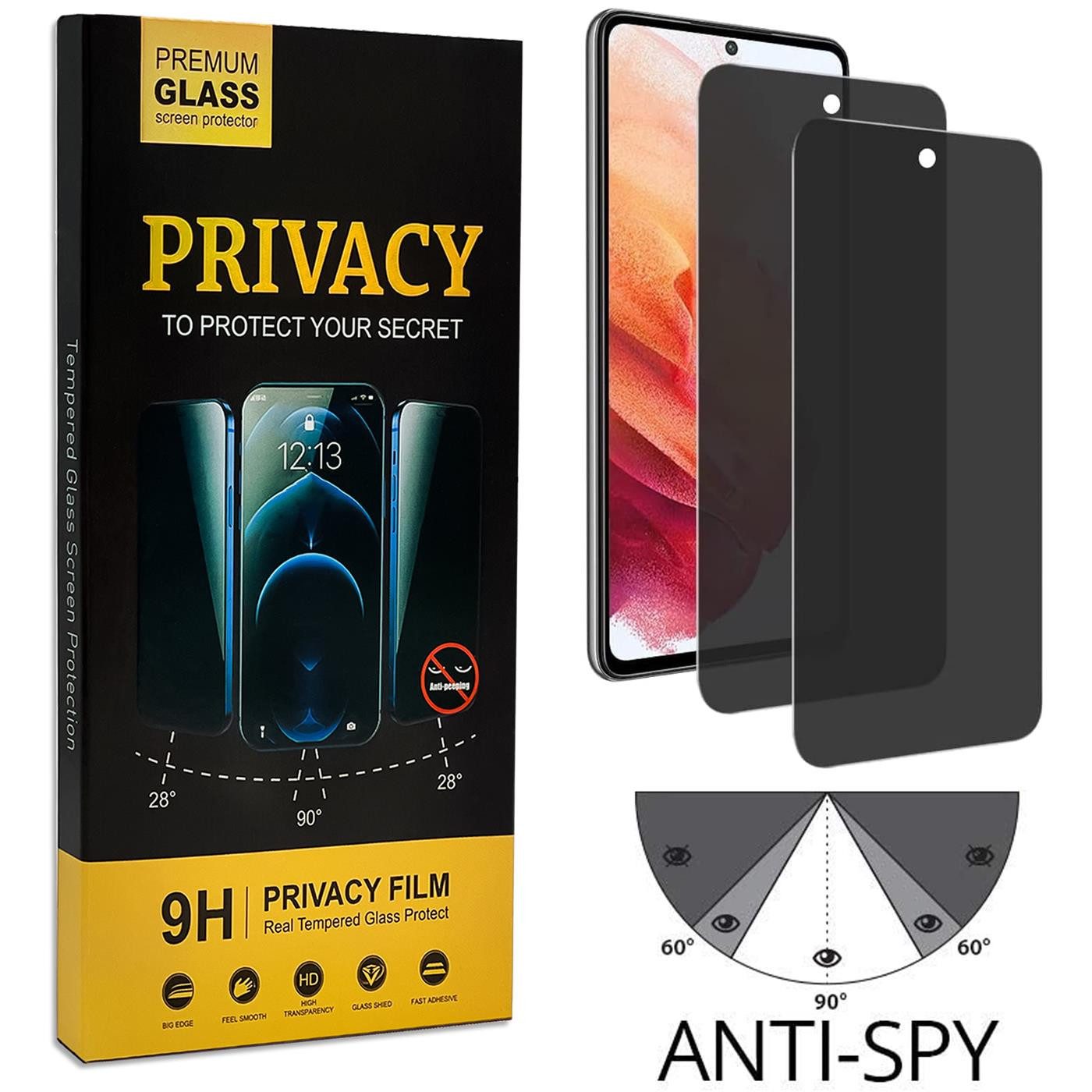 CoolGadget Schutzfolie Sichtschutz Panzerfolie für Samsung Galaxy S24 FE, (Spar-Set 2in1, Fullscreen), Privacy Glas 2x Anti-Spy Schutzfolie für Samsung Galaxy S24 FE Folie
